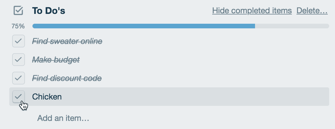 Trello Project Management Software - Progress Meter in Trello